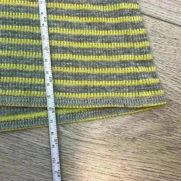 J. Crew Yellow & Grey Striped Ribbed Long Sleeve Top Size M - Picture 8 of 8